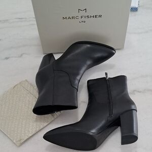 Marc Fisher Black Ankle Boots with Block Heel